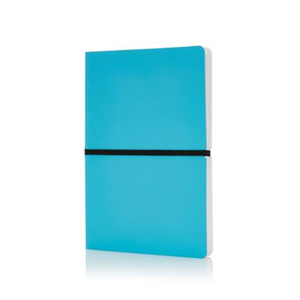 XD Notebook Deluxe, A5, with elastic, soft cover, 96 sheets, blue