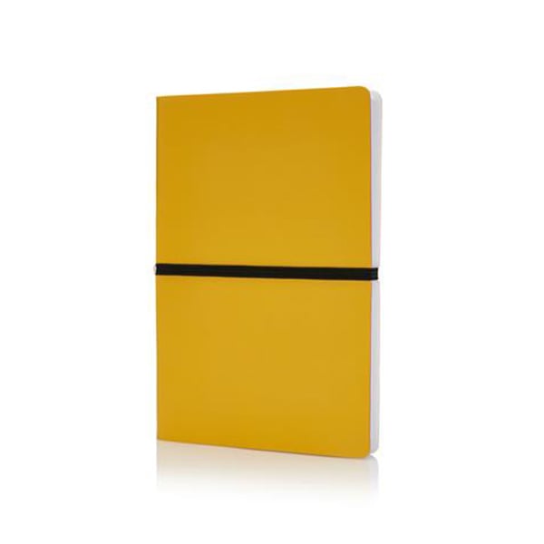 XD Notebook Deluxe, A5, with elastic, soft cover, 96 sheets, yellow