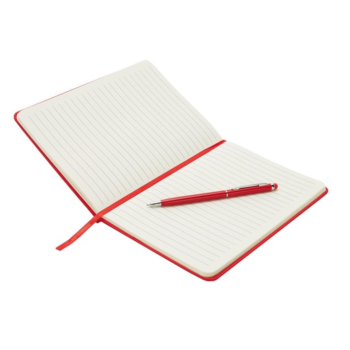 XD Комплект тефтер и химикалка, А5, червени