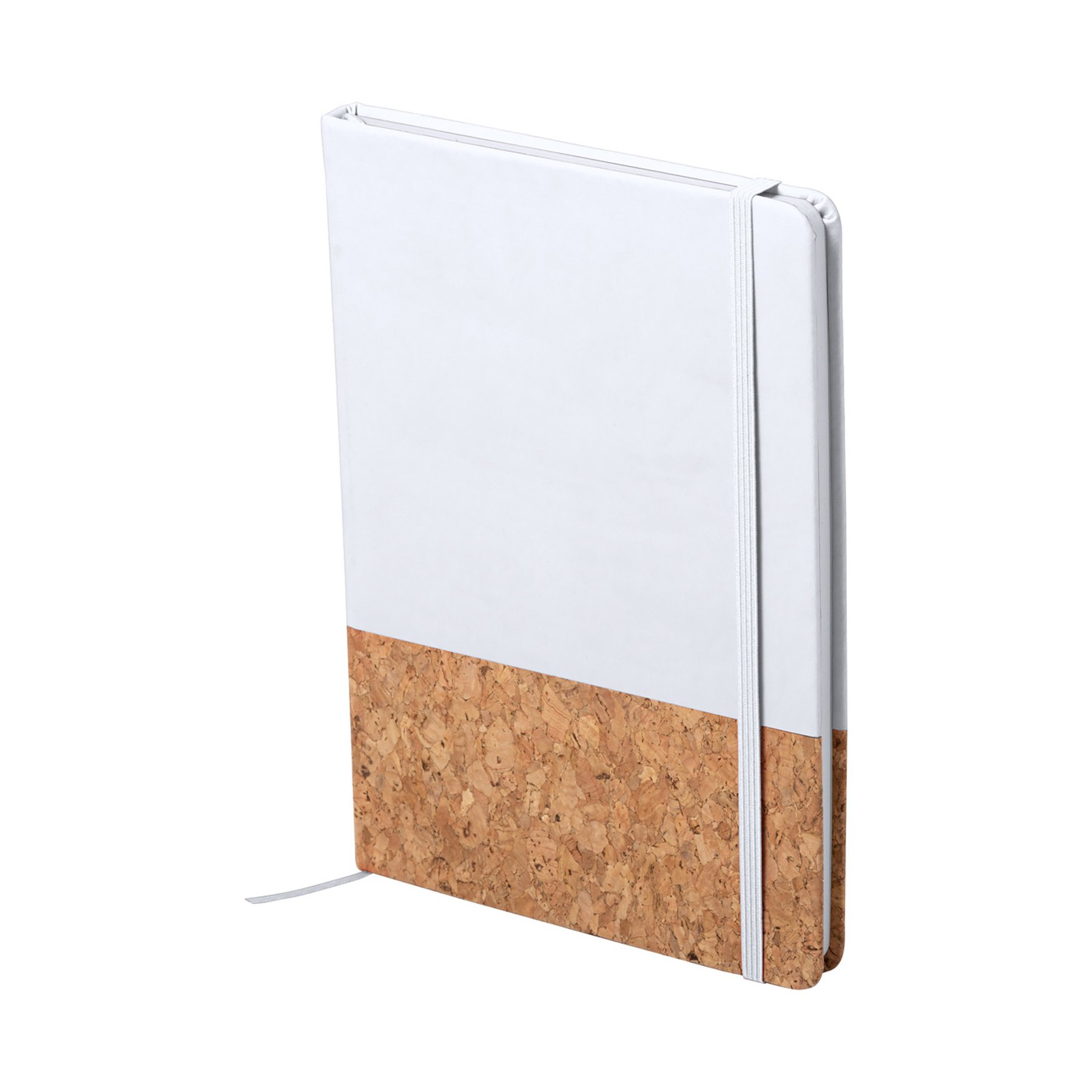 Notebook Amsterdam Cork&Pu, A5, with elastic, 80 sheets, white