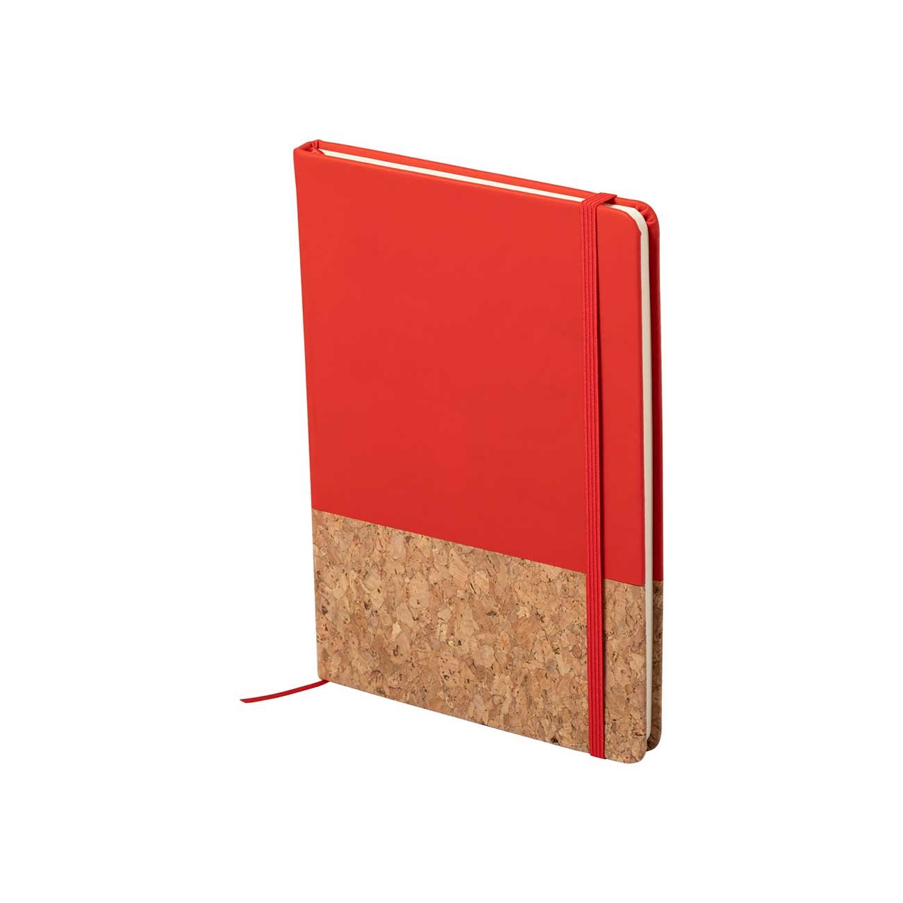 Notebook Amsterdam Cork&Pu, A5, with elastic, 80 sheets, red