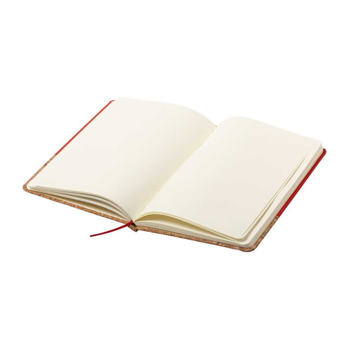 Office 1 Тефтер Amsterdam Cork&Pu, А5, с ластик, 80 листа, червен