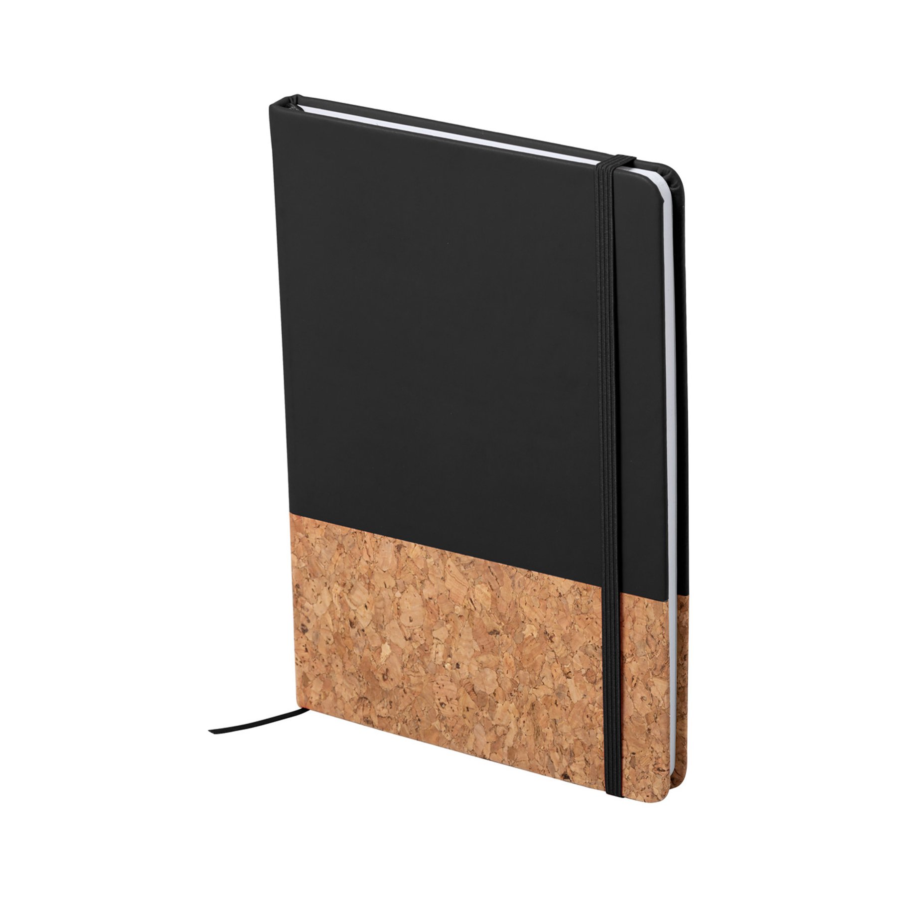 Notebook Amsterdam Cork&Pu, A5, with elastic band, 80 sheets, black