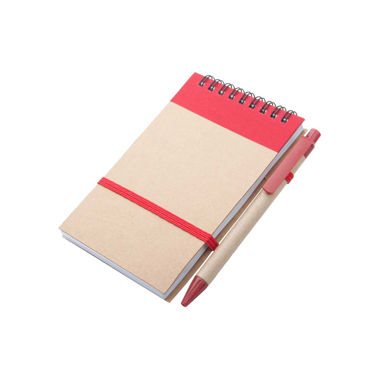 Atina set, spiral notebook and pen, A6, red