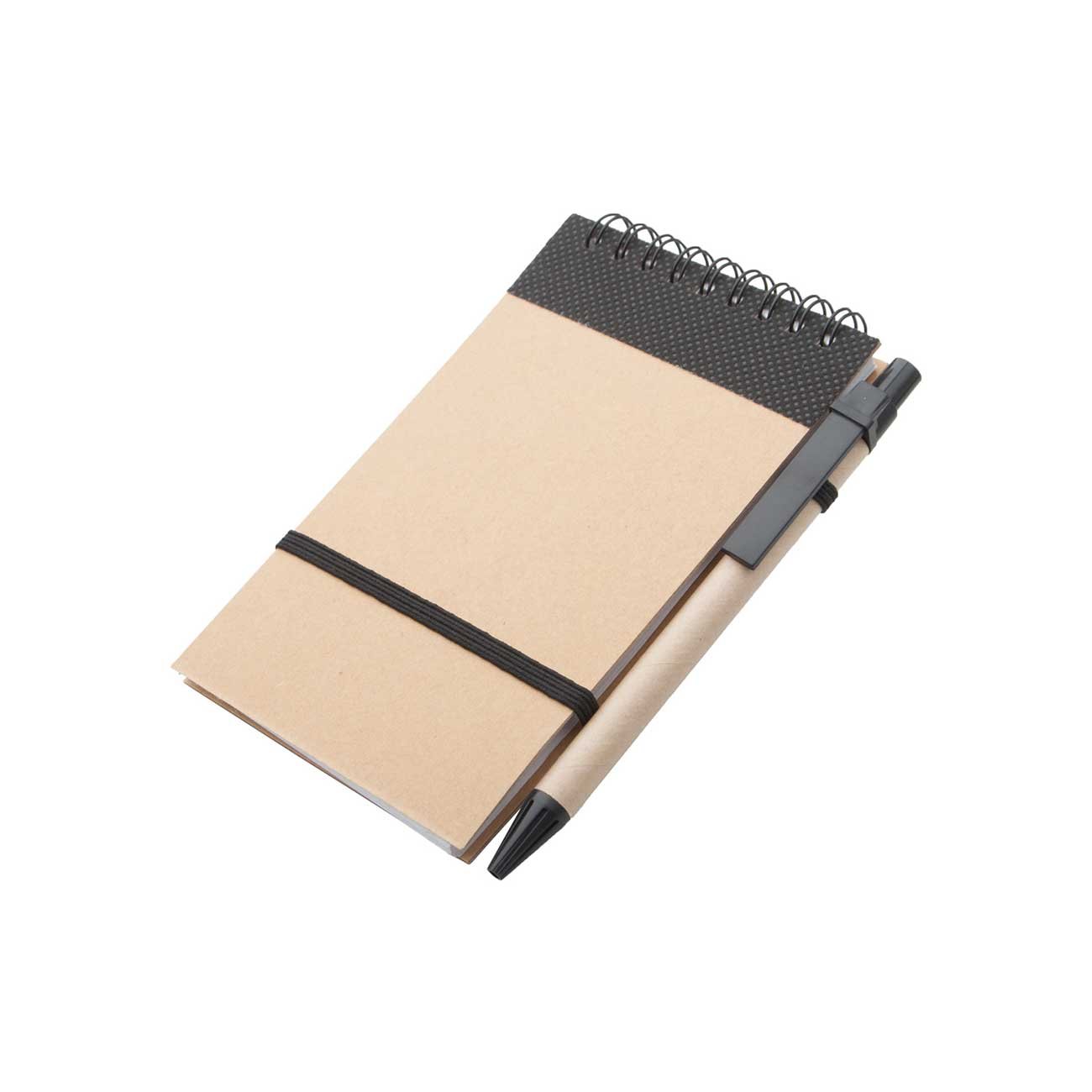 Set Atina, Spiral Notebook and Ballpoint Pen, A6, Black