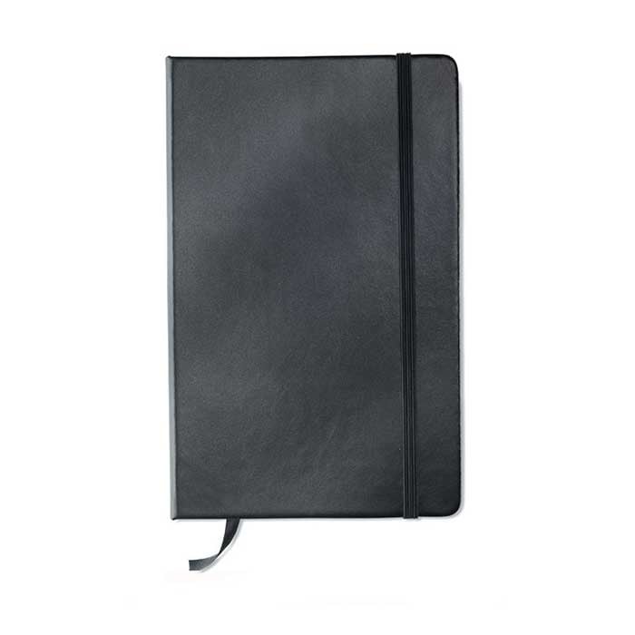 Notebook Sofia, A5, with elastic, wide ruled, 80 sheets, black