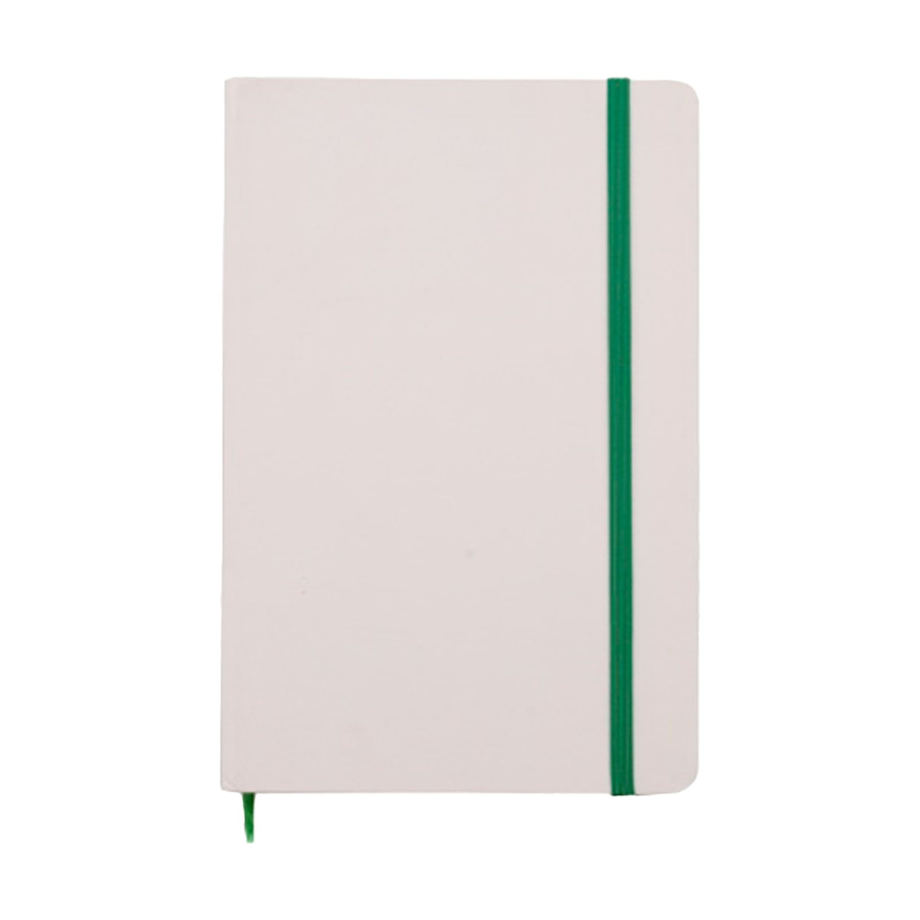 Notebook Viena, A5, with elastic, wide ruled, 80 sheets, white-green