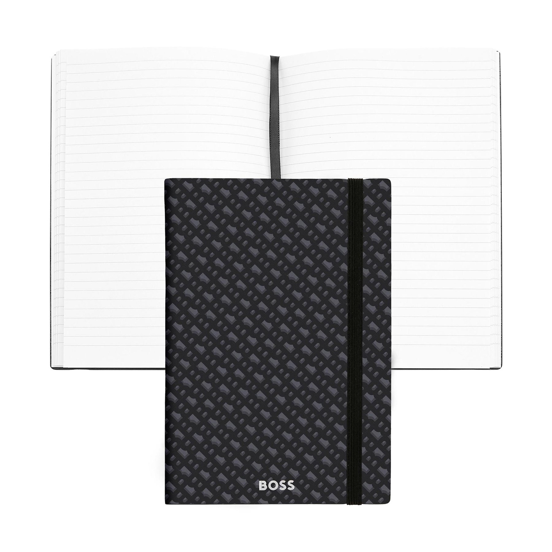 Hugo Boss Notebook Monogram, A5, ruled, gray