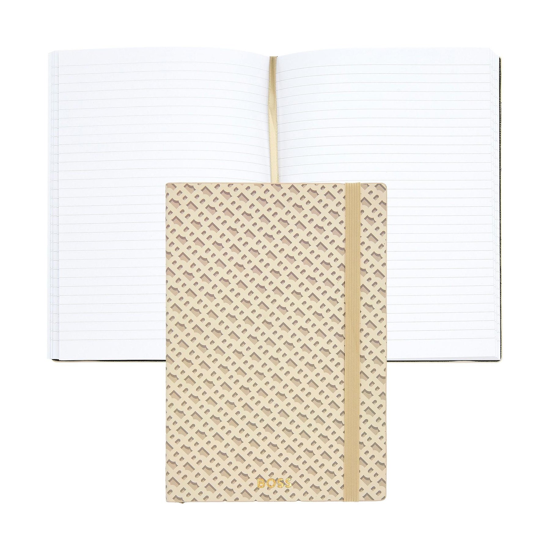 Hugo Boss Notebook Monogram, A5, ruled, cream