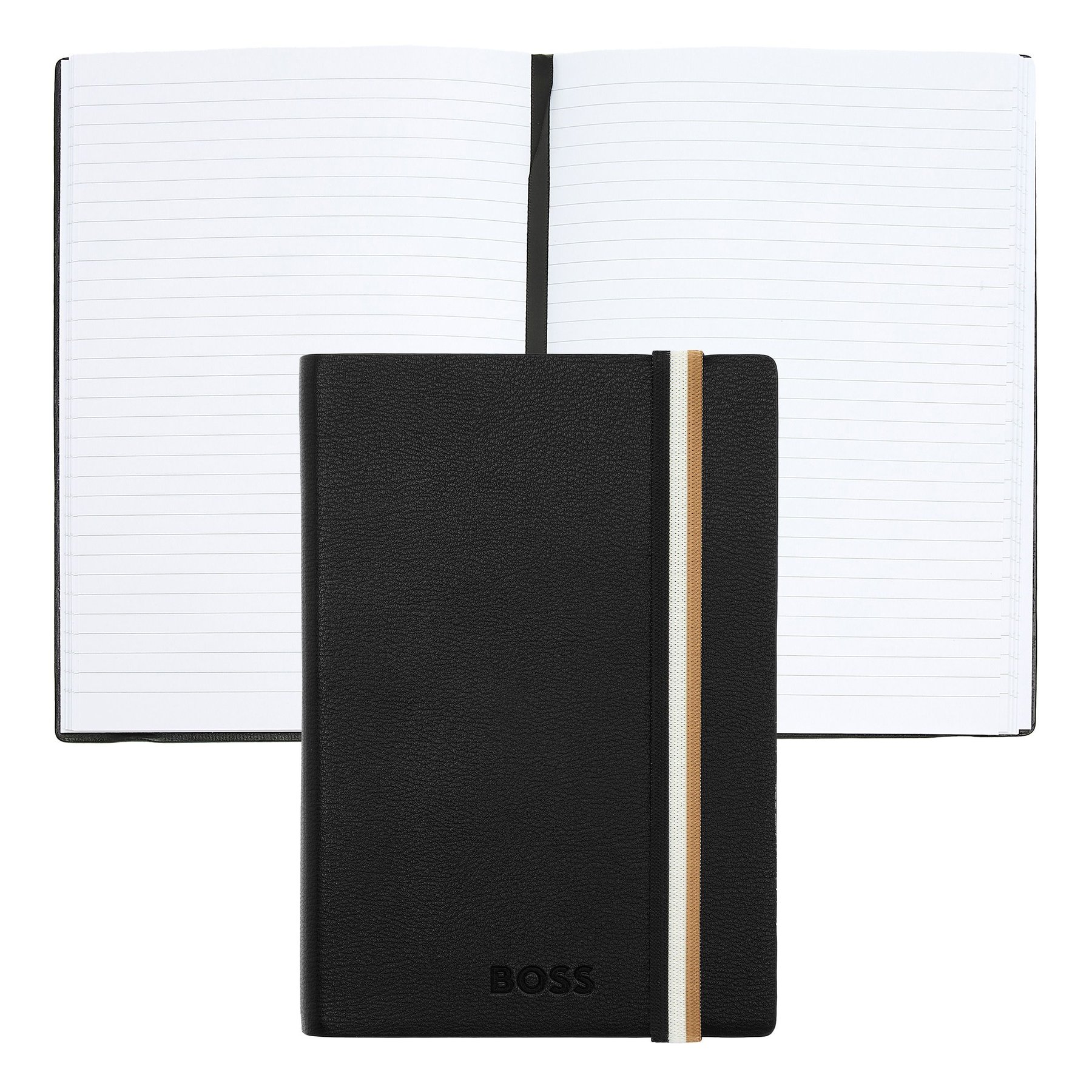 Hugo Boss Notebook Iconic, A6, wide ruled, black