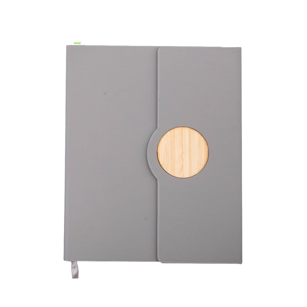 Notebook Tokyo, A5, with magnetic closure, bamboo circle, 80 sheets, gray