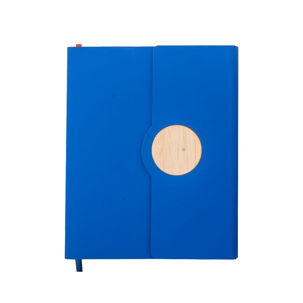 Notebook Tokyo, A5, with magnetic closure, bamboo circle, 80 sheets, blue