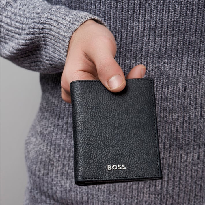 Hugo Boss Card holder Classic Grained, with 8 slots, black