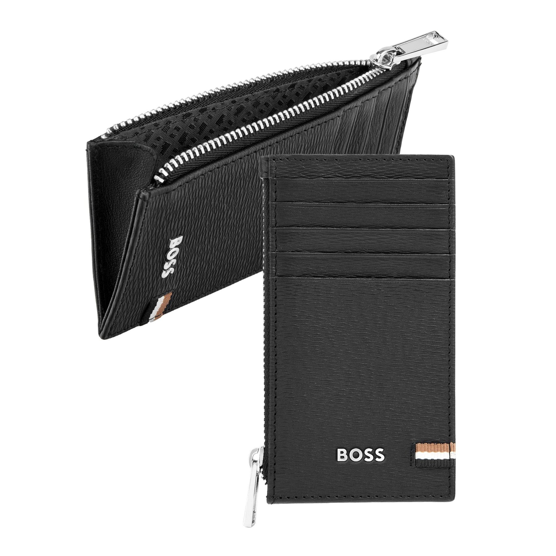 Hugo Boss Card holder Classic Iconic, with 5 slots, with zipper, black