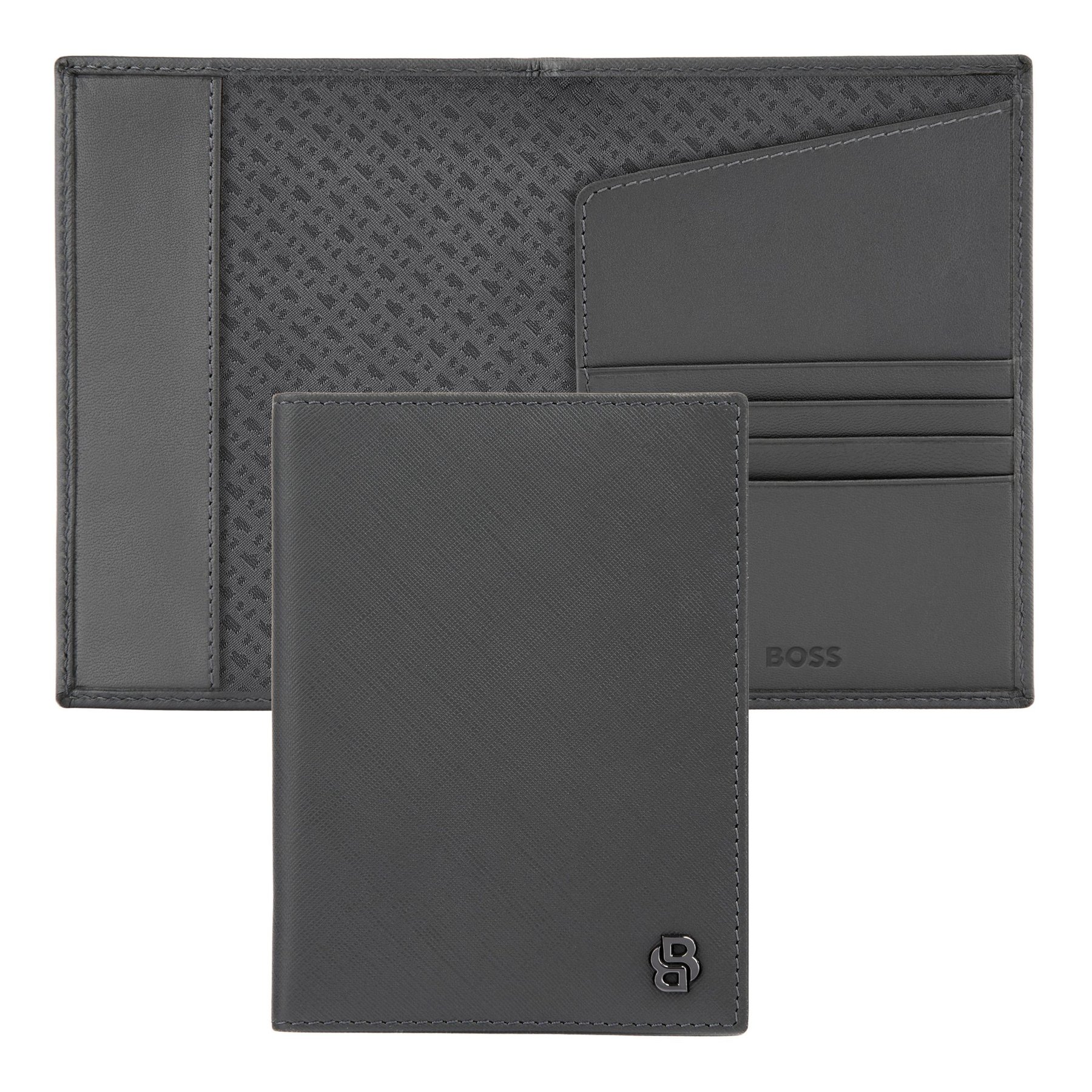Hugo Boss Passport holder Saffiano, grey