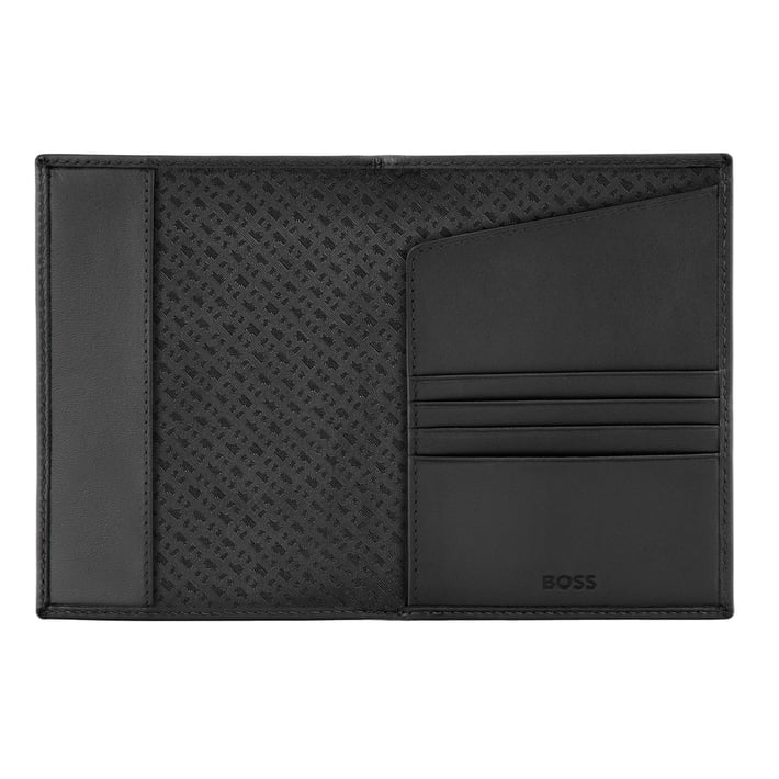 Hugo Boss Калъф за паспорт Saffiano, черен