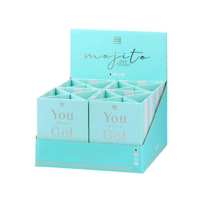 Моливник Biro Time Citrine, с 4 разделения, мента