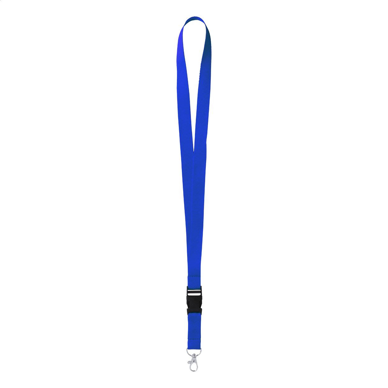 Badge Lanyard with detachable buckle and carabiner, 20 x 550 mm, blue