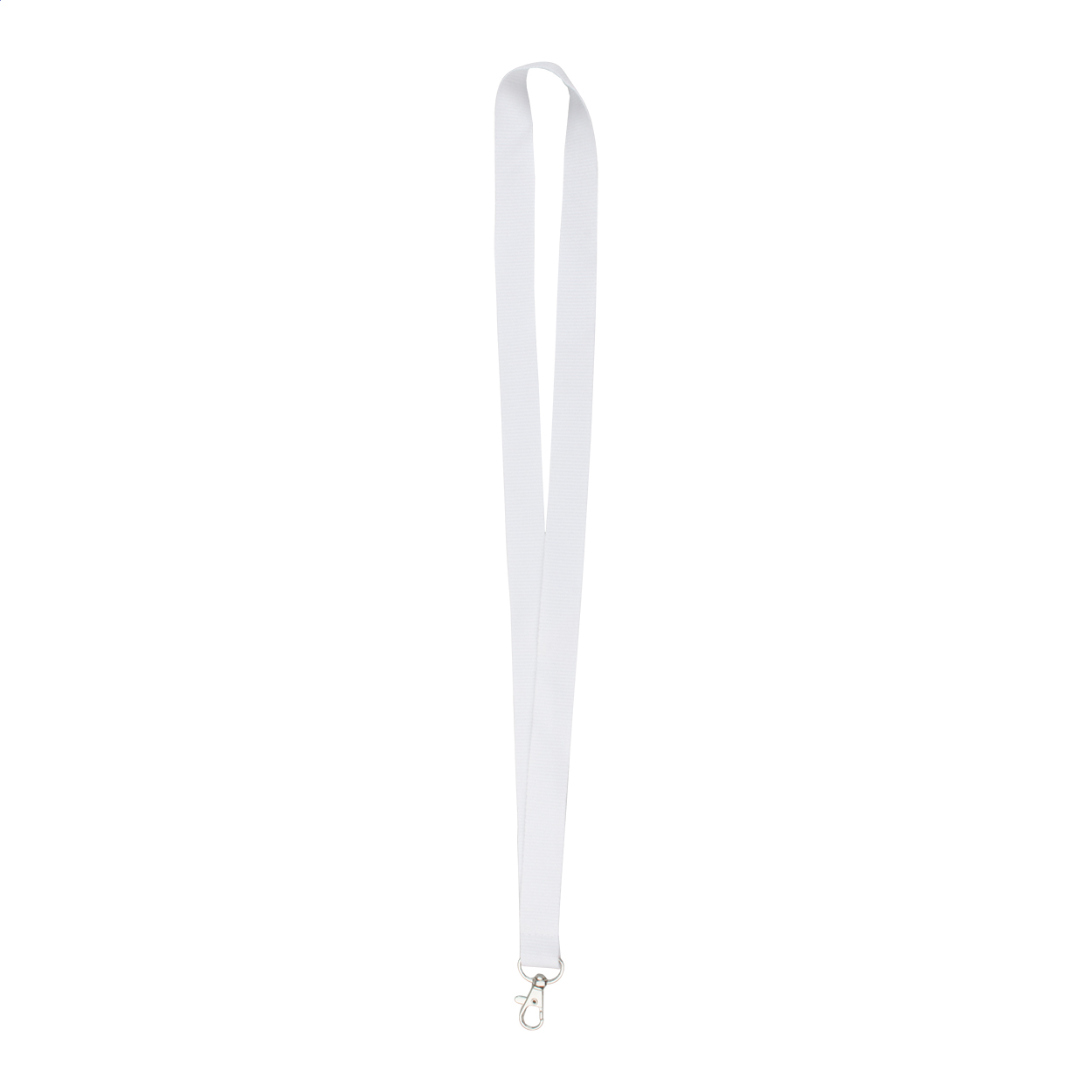 Badge Lanyard with carabiner, 20 x 500 mm, white