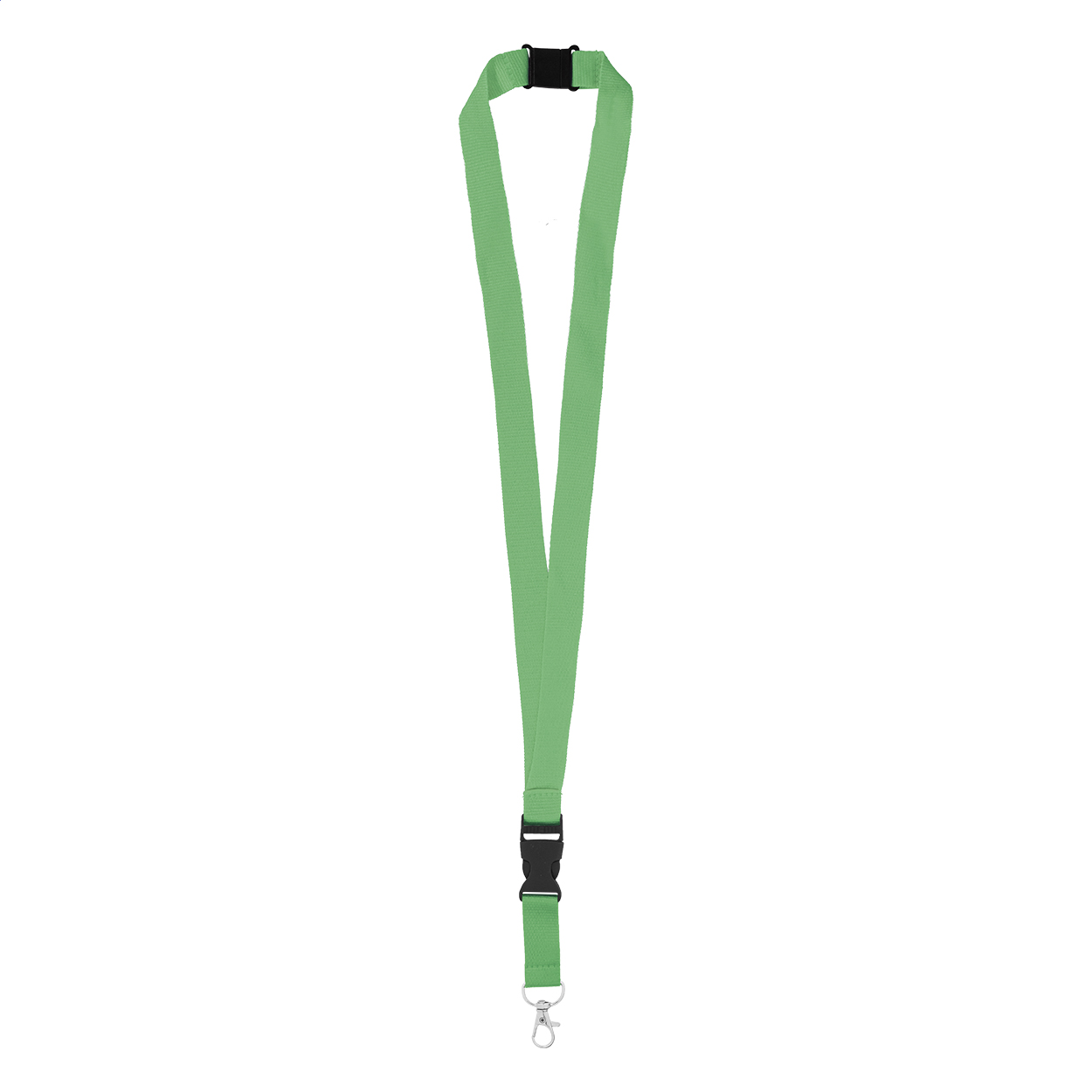 Badge Lanyard with buckle and carabiner, 20 x 560 mm, green