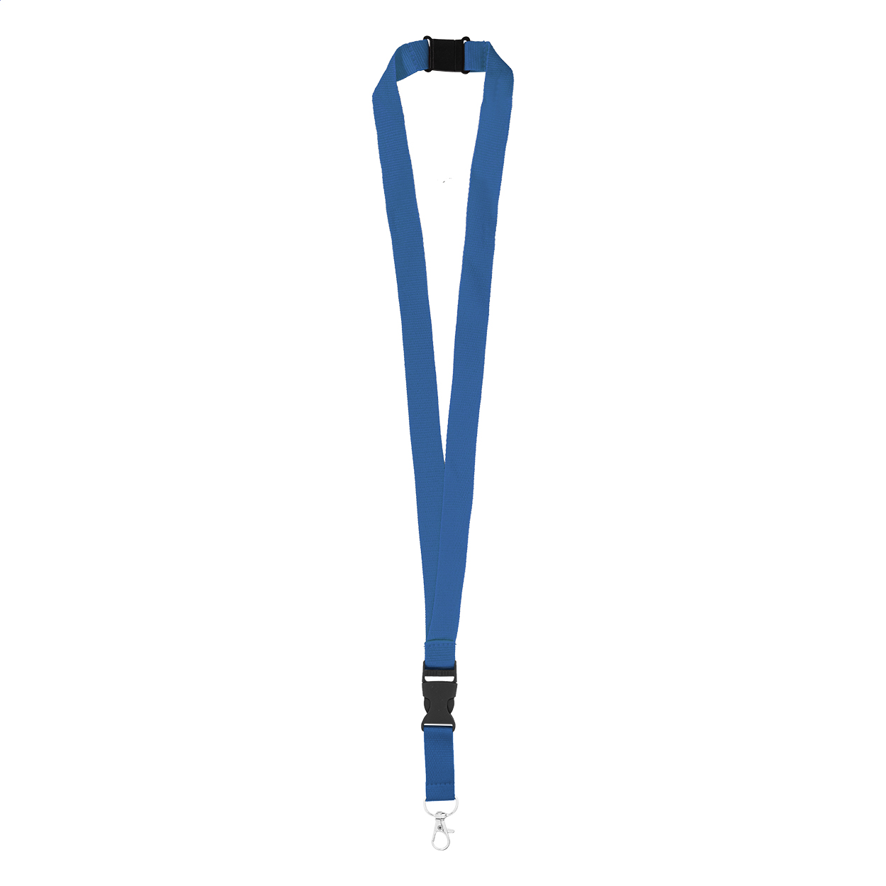 Badge Lanyard with buckle and carabiner, 20 x 560 mm, blue