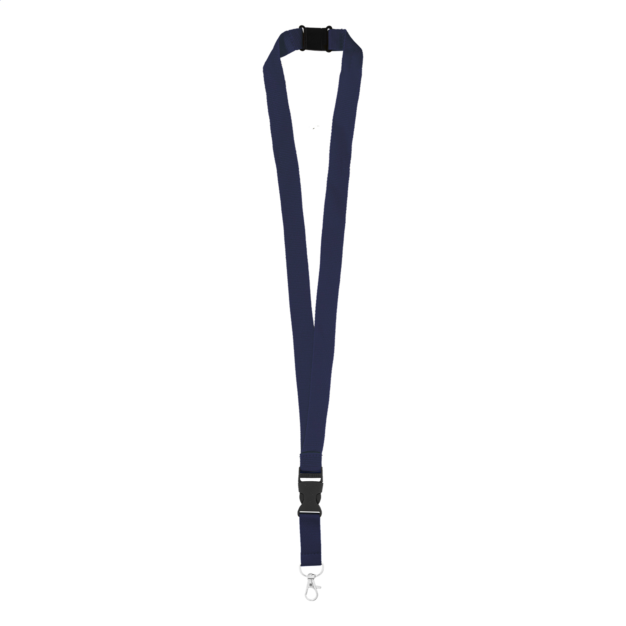 Badge Lanyard with buckle and carabiner, 20 x 560 mm, dark blue