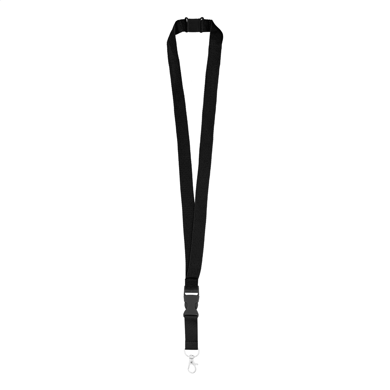 Badge Lanyard with buckle and carabiner, 20 x 560 mm, black
