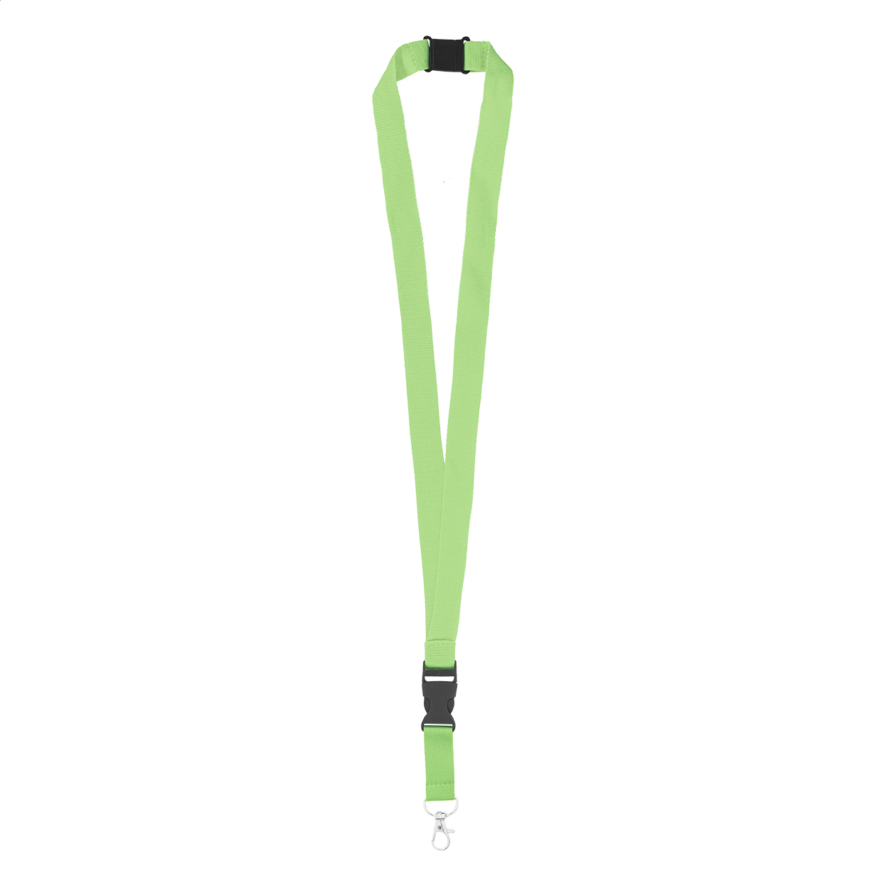 Badge Lanyard with buckle and carabiner, 20 x 560 mm, light green