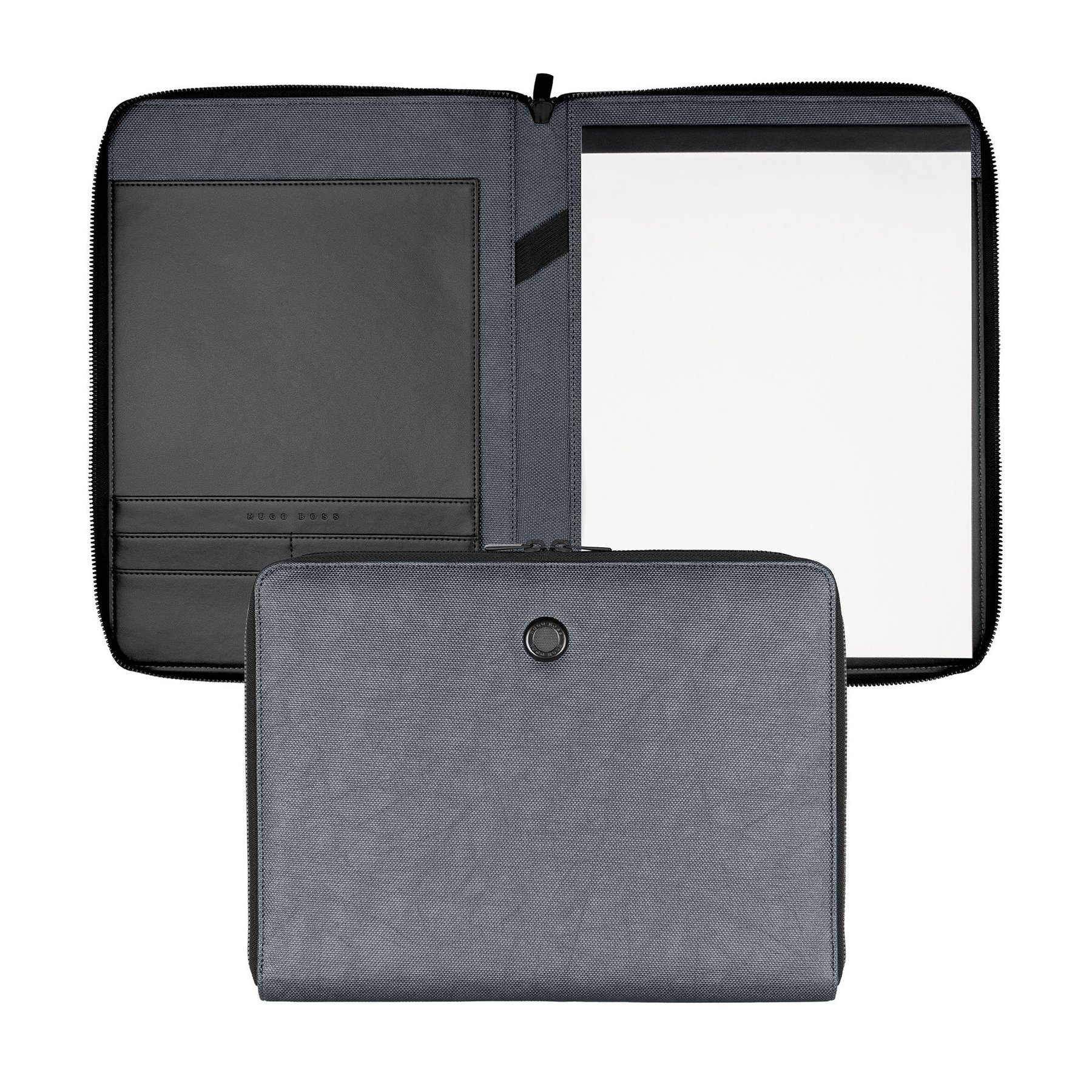 Hugo Boss Conference Folder Gleam, A4, with zipper, grey