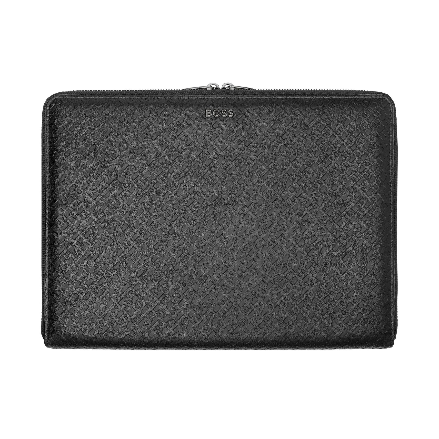 Hugo Boss Folder Monogram, A4, with zipper, black