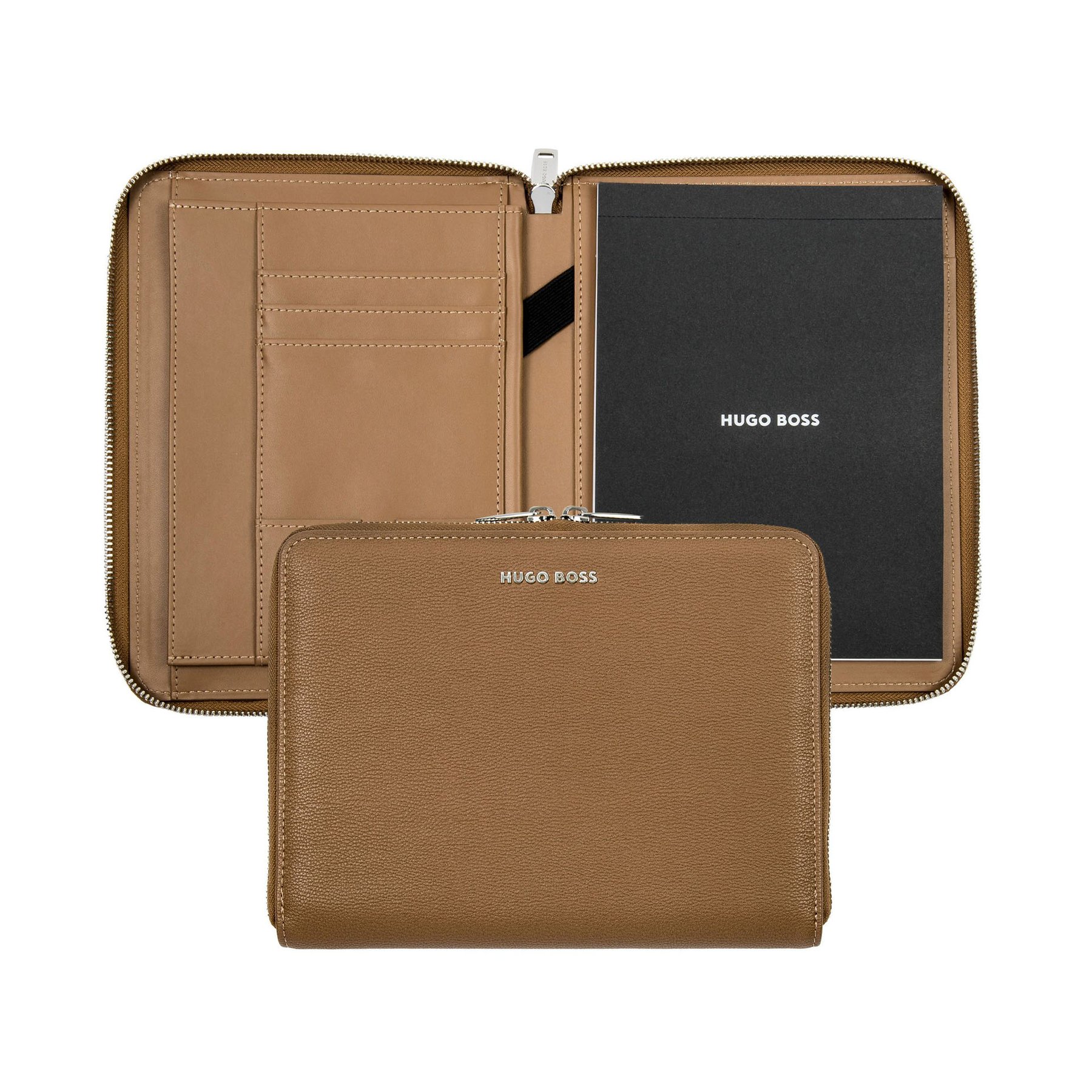 Hugo Boss Folder Pure Iconic, A5, with zipper, caramel