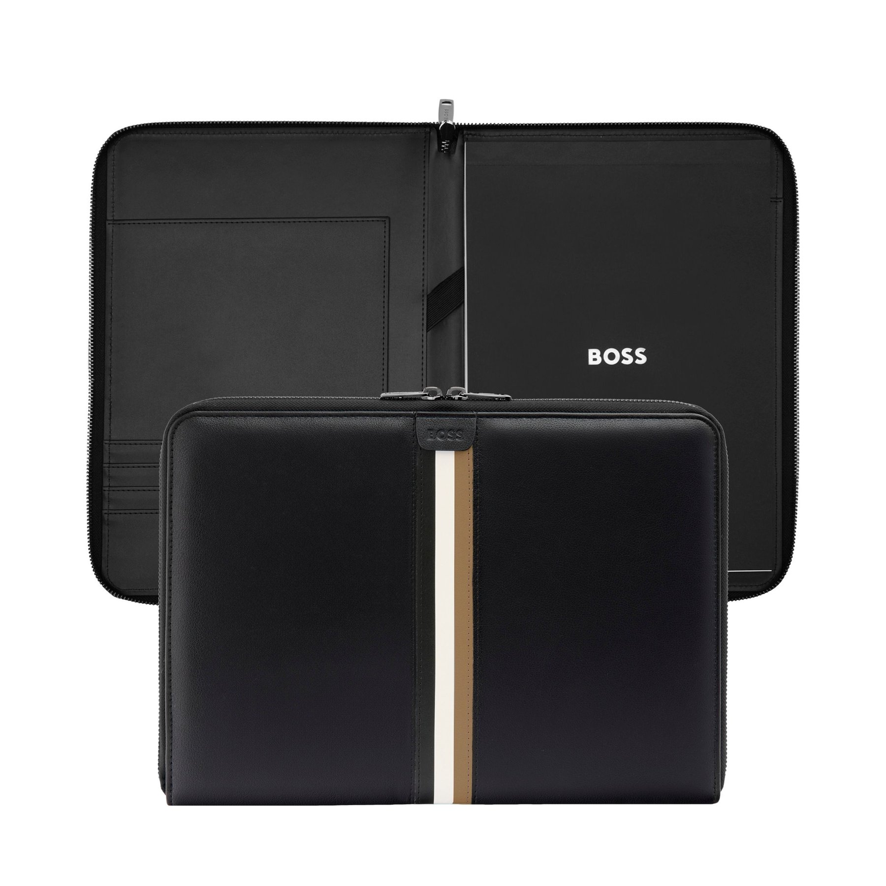 Hugo Boss Conference folder Iconic, A4, with zipper, black