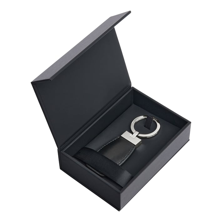 Hugo Boss Ключодържател Double B, черно-сребрист