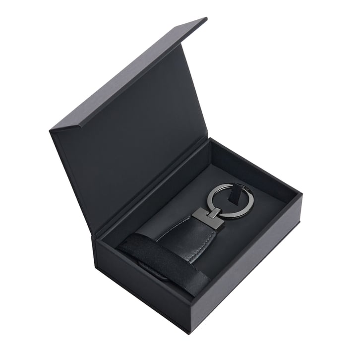 Hugo Boss Ключодържател Double B, черно-сив