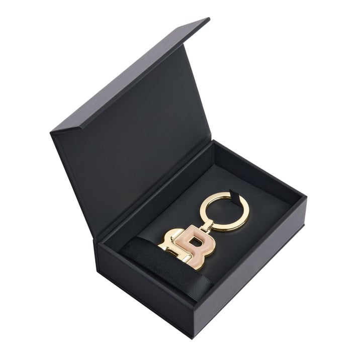 Hugo Boss Ключодържател Double B, розово-златист