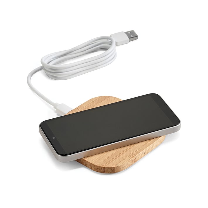 Wireless charger Power, bamboo, 9.2 ? 9.2 ? 0.9 cm