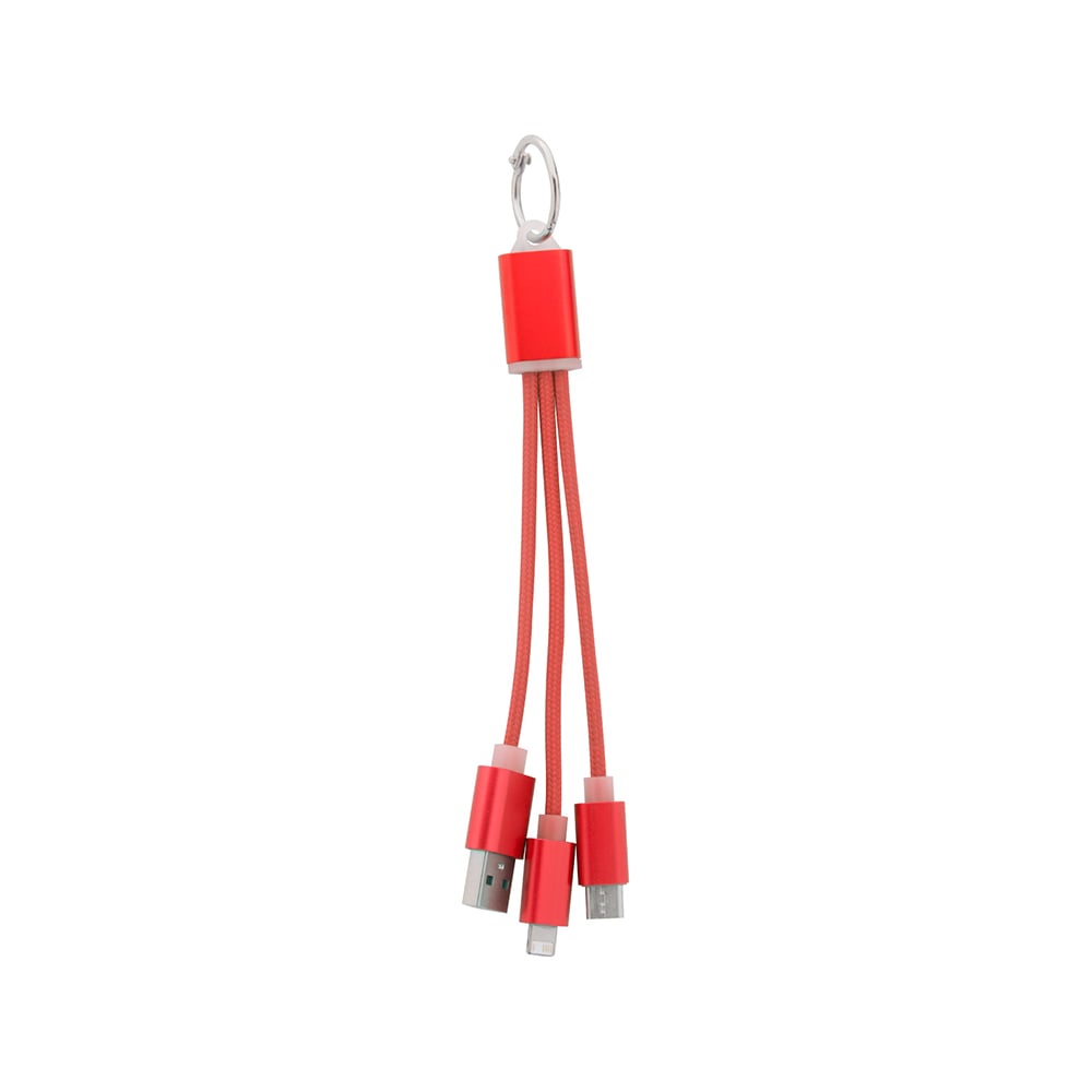 Cool Cable 3 in 1 USB Scolt, Lightning, micro USB and USB type C, red