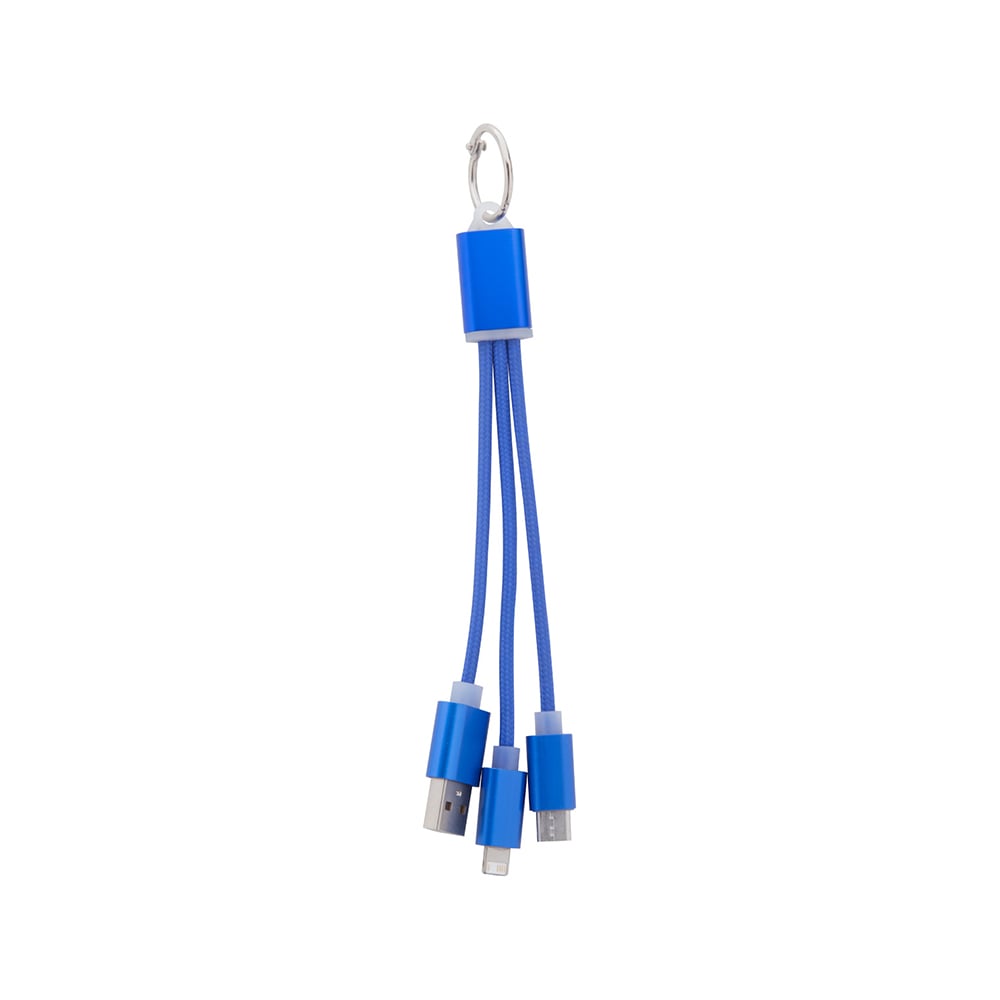 Cool Cable 3-in-1 USB Scolt, Lightning, micro USB and USB Type-C, Blue