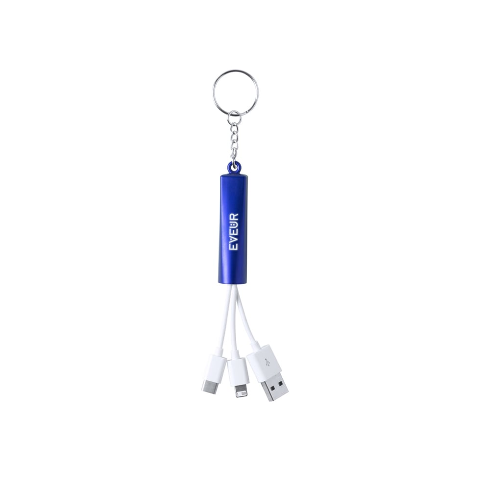 Zaref 3-in-1 Cable USB, Lightning, micro USB and USB Type-C, blue