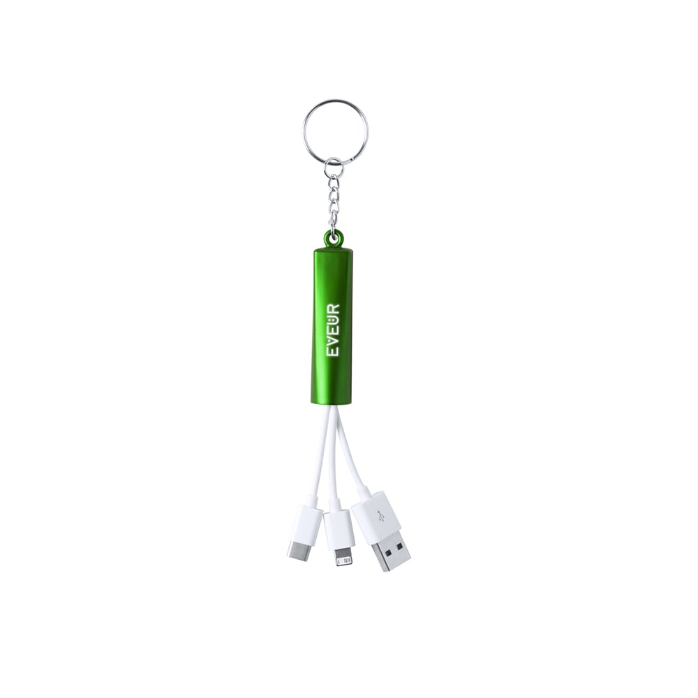 Zaref Cable 3-in-1 USB, Lightning, micro-USB & USB-C, green