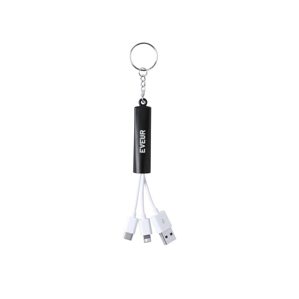 Zaref Cable 3-in-1 USB, Lightning, micro USB and USB Type-C, black