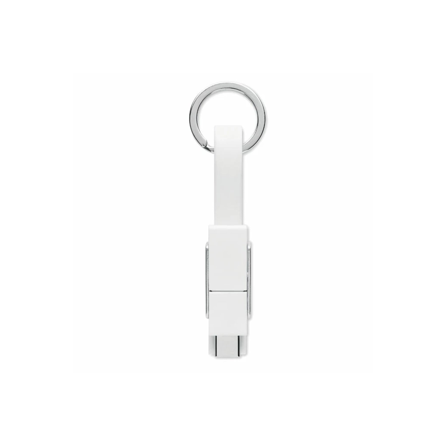 More Than Gifts Keychain with cable Key C, 4-in-1, Type-C, Type-A, Micro USB, white