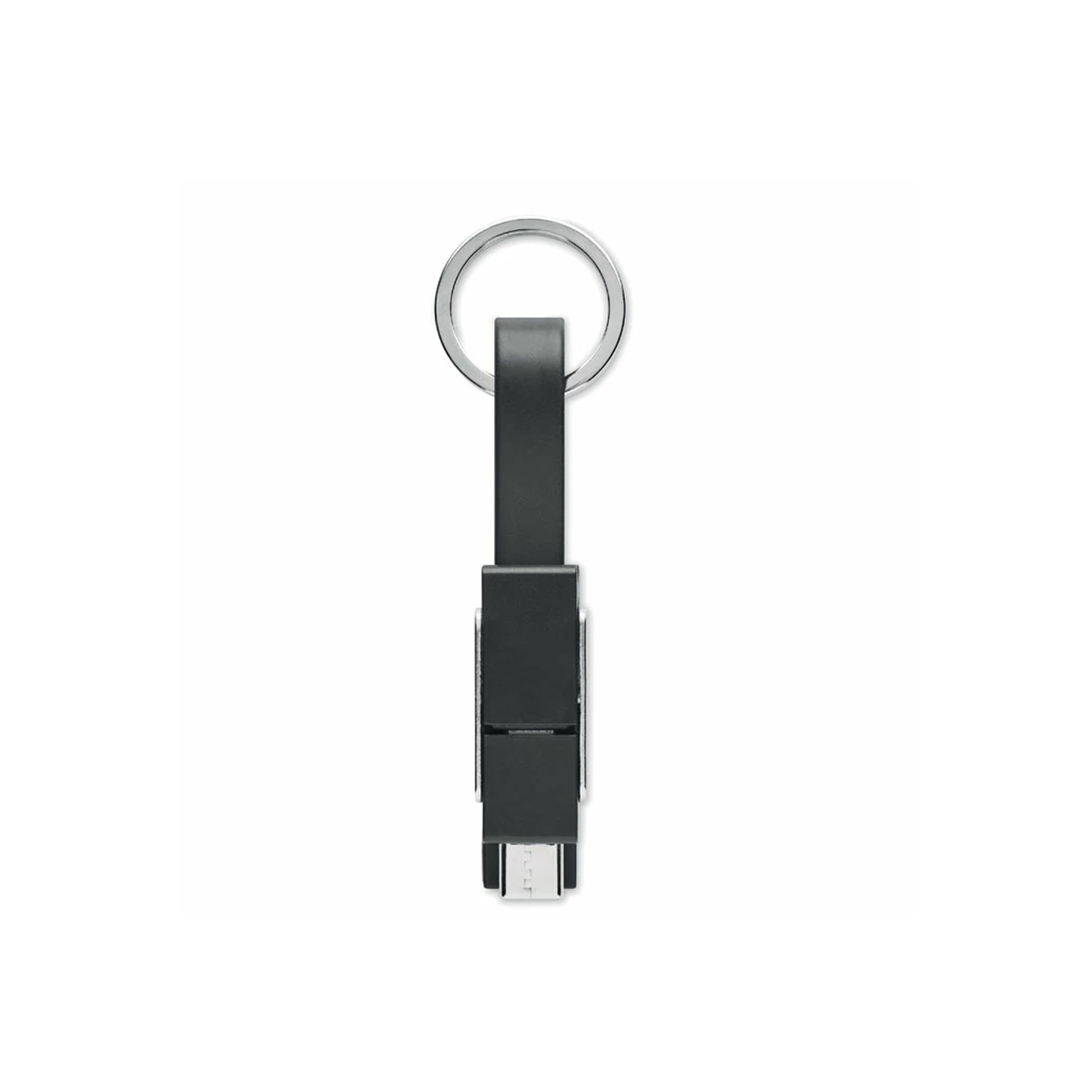More Than Gifts Key C cable keychain, 4-in-1, Type-C, Type-A, Micro-USB, black