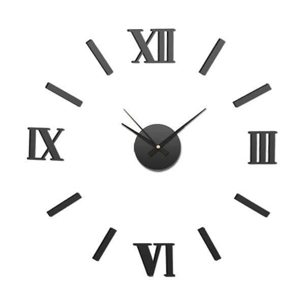 Splendid Wall clock Sticker Romer, diameter 60 cm, black