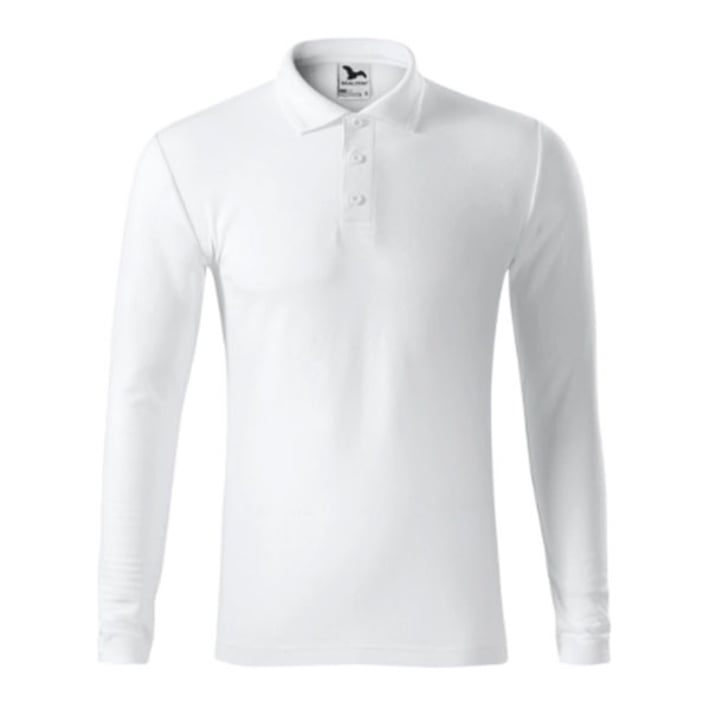 Malfini Мъжка блуза Pique Polo 221, с дълъг ръкав, размер XL, бяла