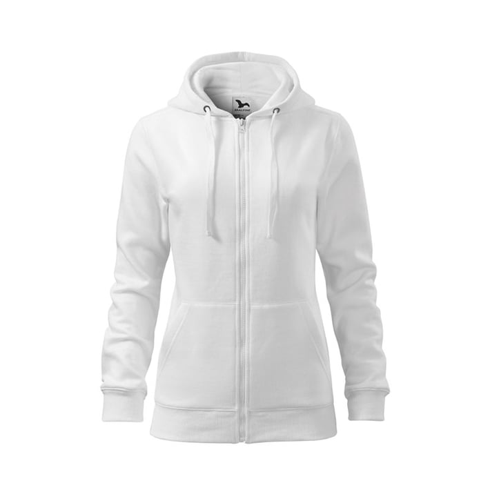 Malfini Дамски суитшърт Zipper 411, размер S, бял