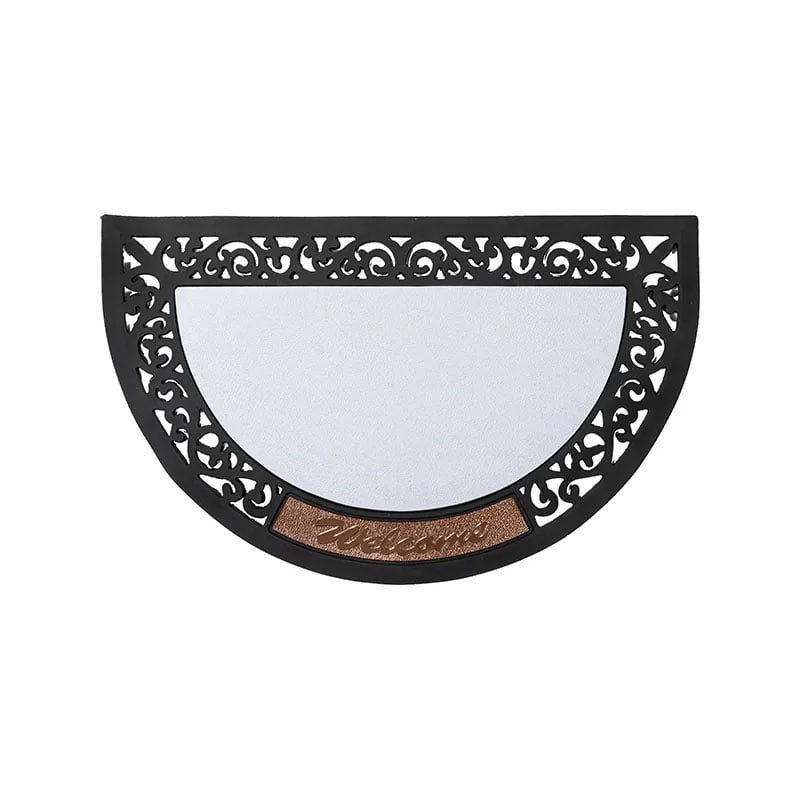 BESTSUB Semi-Circular Felt Door Mat, 80 x 50 cm