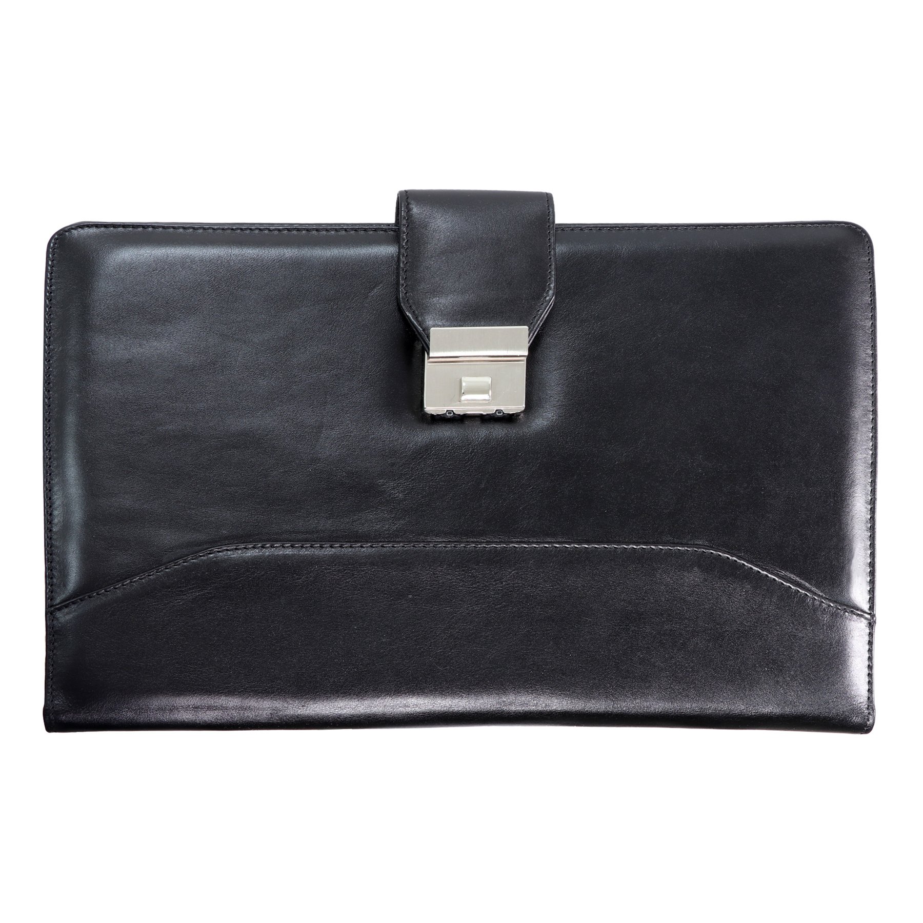 Folder 903, genuine leather, with buckle, black
