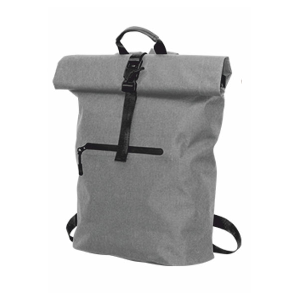 Rolltop Backpack, waterproof, with pocket, 300D RPET, 40 x 60 cm, grey