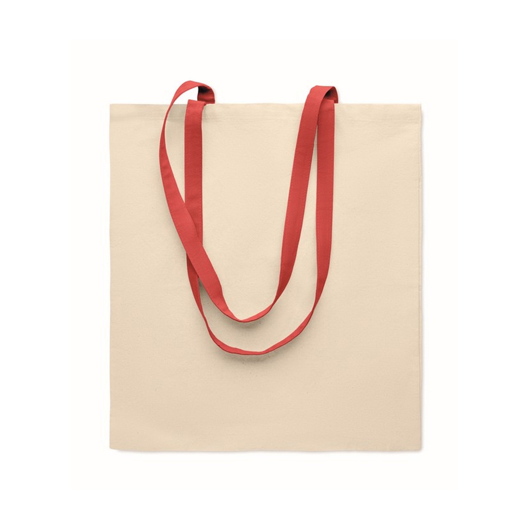 More Than Gifts Bag Zevra, Cotton, 140 gsm, Natural, with Red Handles